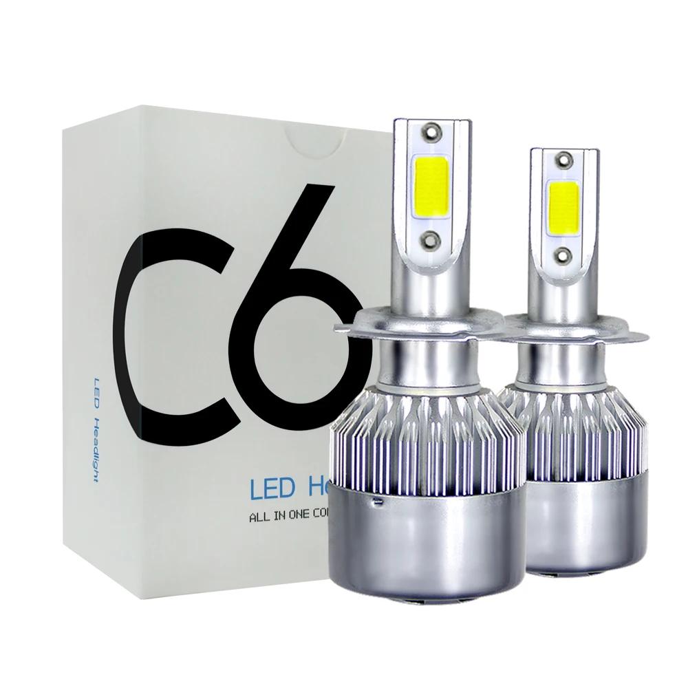 C6 H1 H3 LED Ʈ , H7 COB LED ڵ , H4  , H11 HB3 9005 HB4 9006 6000K 72W 12V 7200LM h8 Ȱ, 2 